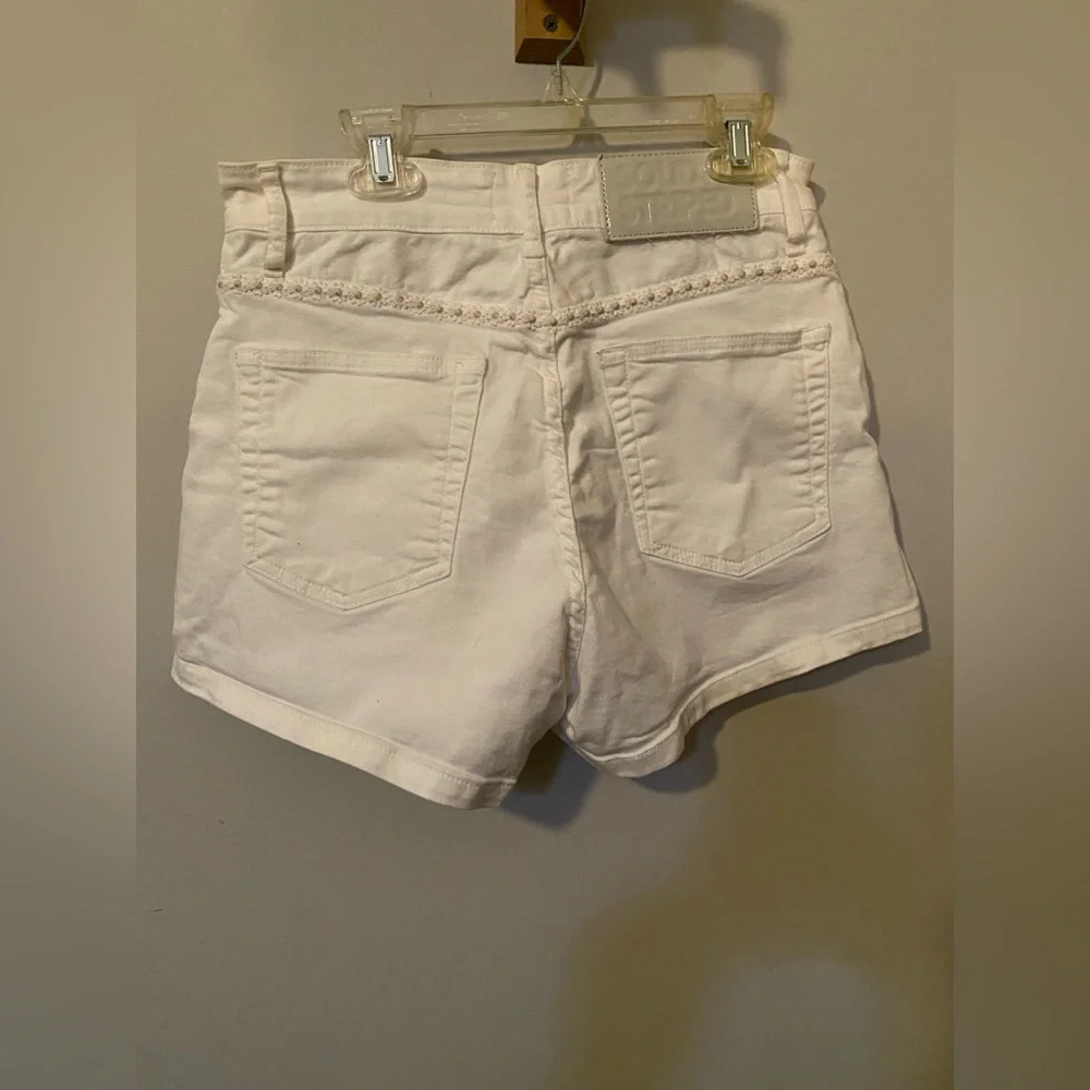 Women's White Denim Shorts - Picture 2 of 3